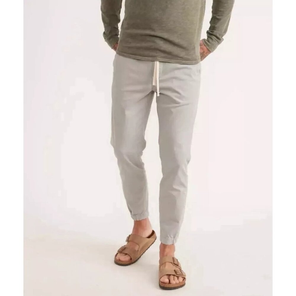 NWT Marine Layer Slim Fit Saturday Jogger Men's Sz M Light Gray Stretch Pockets